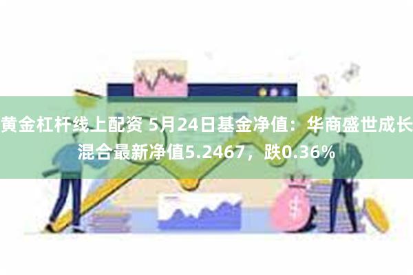 黄金杠杆线上配资 5月24日基金净值：华商盛世成长混合最新净值5.2467，跌0.36%